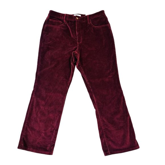 Universal Thread‎ Women's 14R  High-Rise Ankle Bootcut Corduroy Jeans Burgundy - Picture 1 of 7